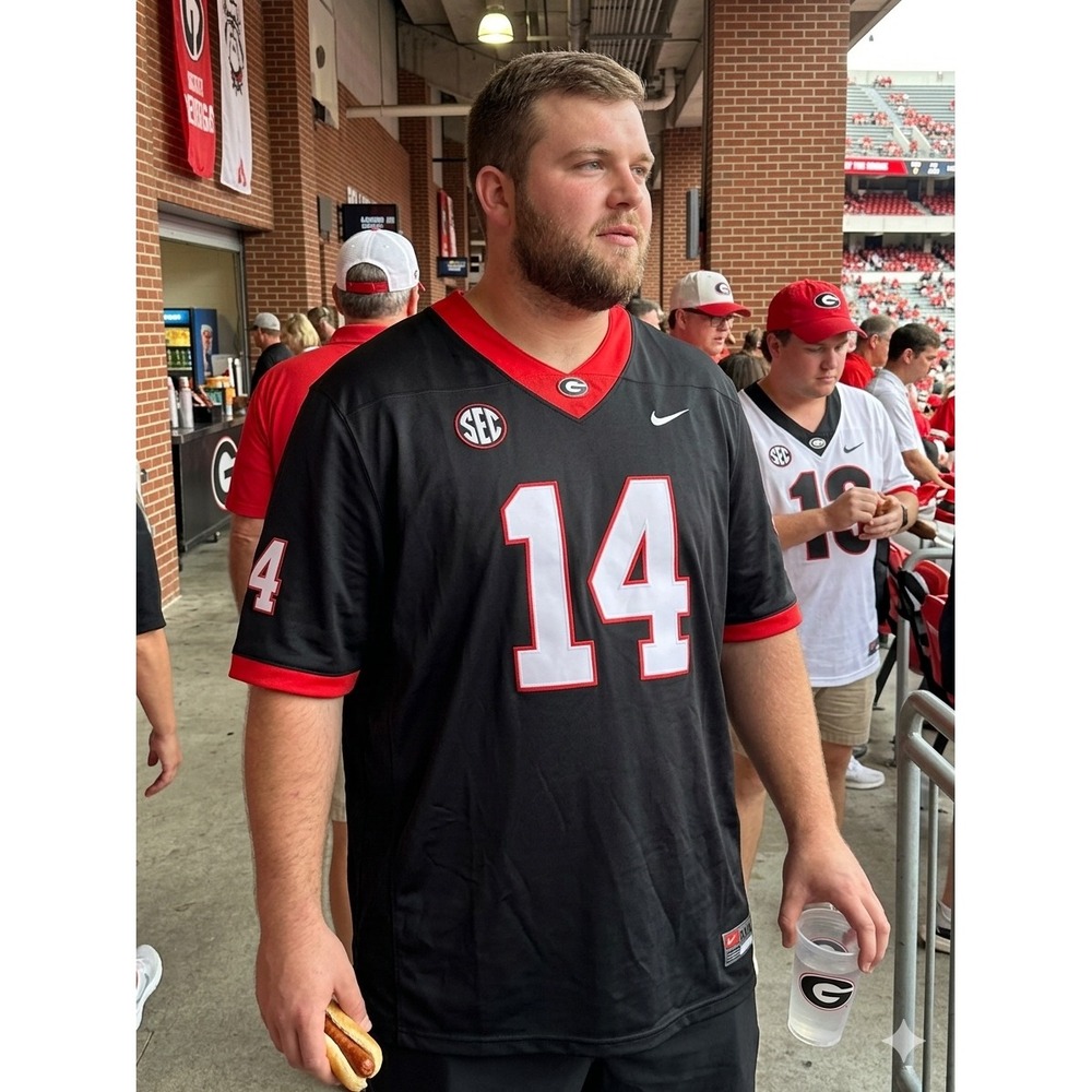 Nike Georgia Bulldogs Gunner Stockton #14 Football Jersey Black Mens XXXL SEC‎